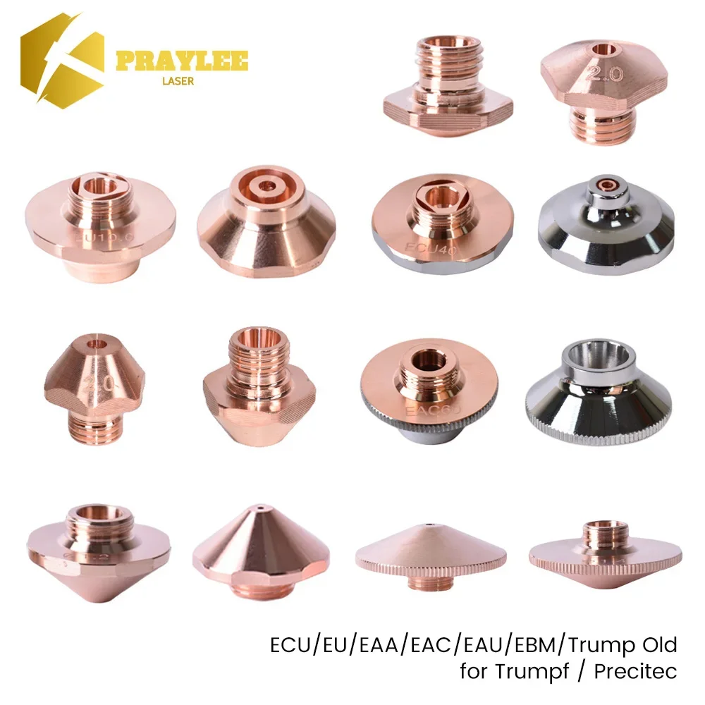 Praylee Laser Nozzles EAA EAC EAU EBM ECU EU Single & Double for Precietc Fiber Laser Cutting Machine Parts