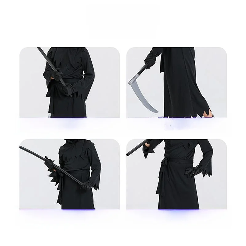 

loween Death God Costume Glowing Scythe Terrorist Lycra Polyester Fiber Stage Costume Traditional Chinese Women's Wear