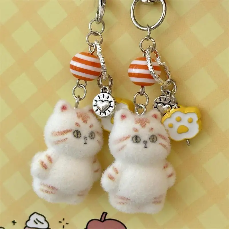 Leuke massaal kitten sleutelhanger hanger lanyard telefoon ketting dier kat rugzak charme meisje tas hangend ornament paar cadeau