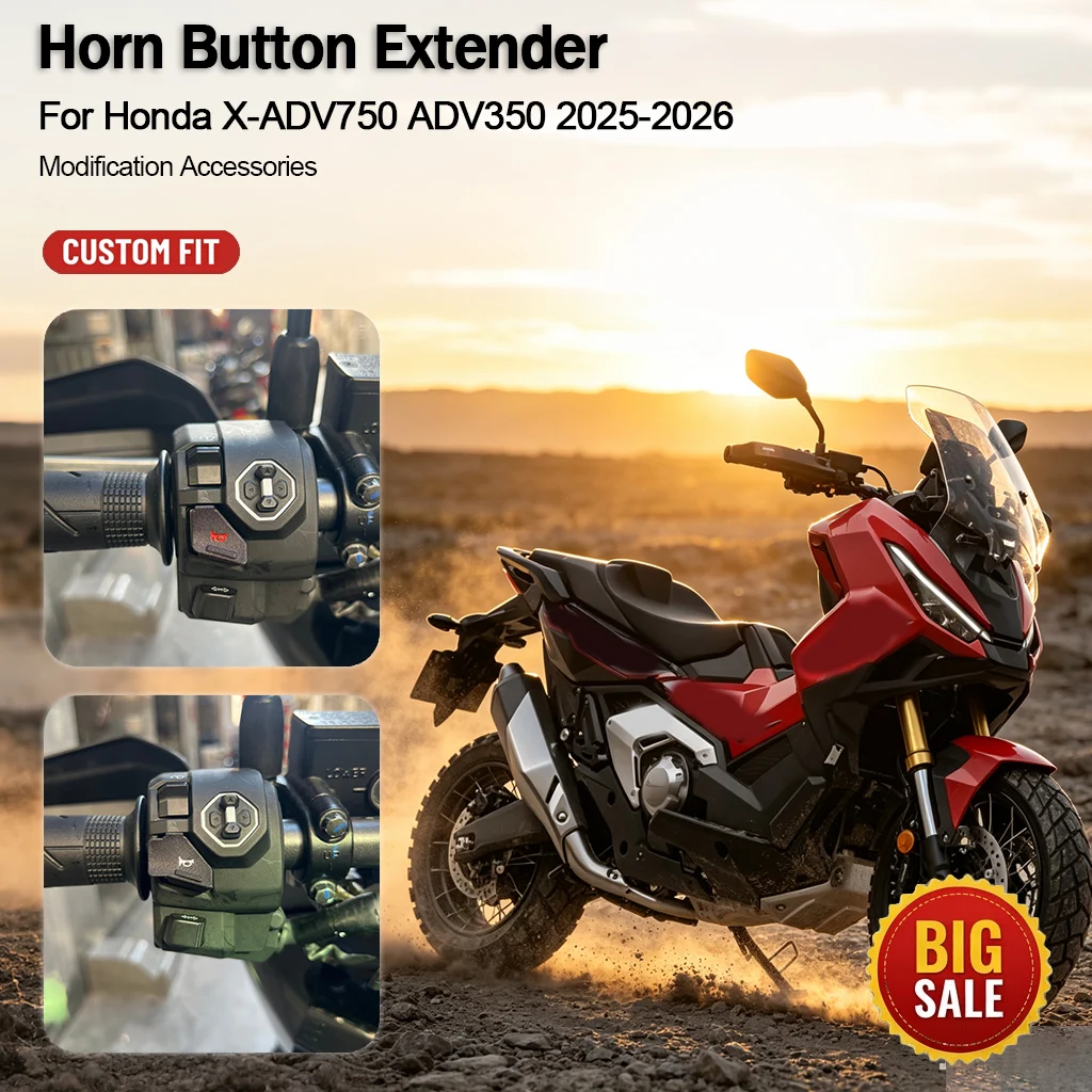 Motorcycle Modified Raised Extended Horn Push Button For Honda X‑ADV750 ADV350 2025‑2026 Non‑Drill Upgrade Replacement Parts