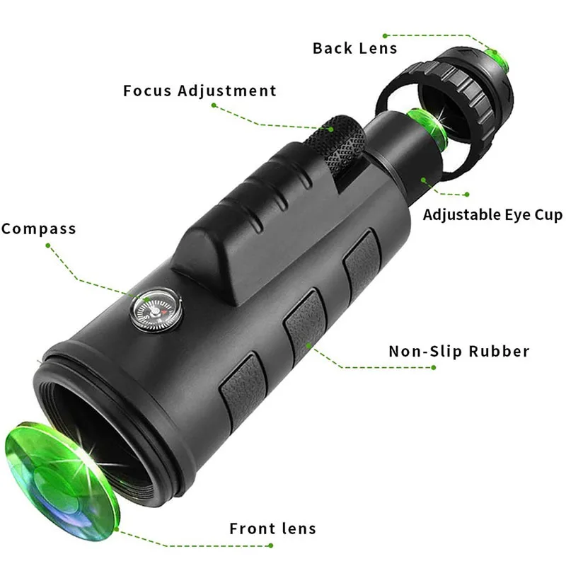 New 40 × 60 Monocular Telescope High Power High Definition Portable Monocular Telescope Outdoor Products