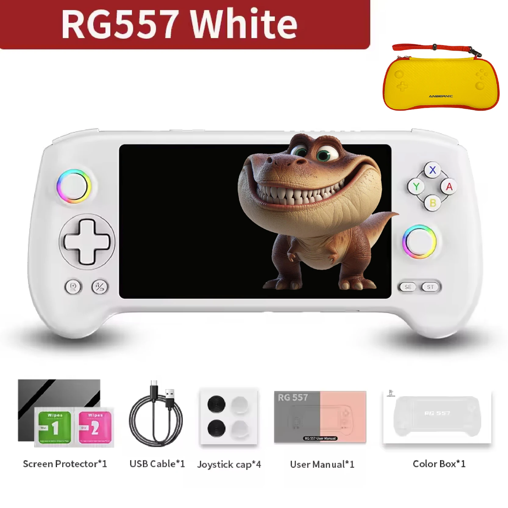 ANBERNIC RG557 レトロハンドヘルドゲームコンソール Android 14 5.48