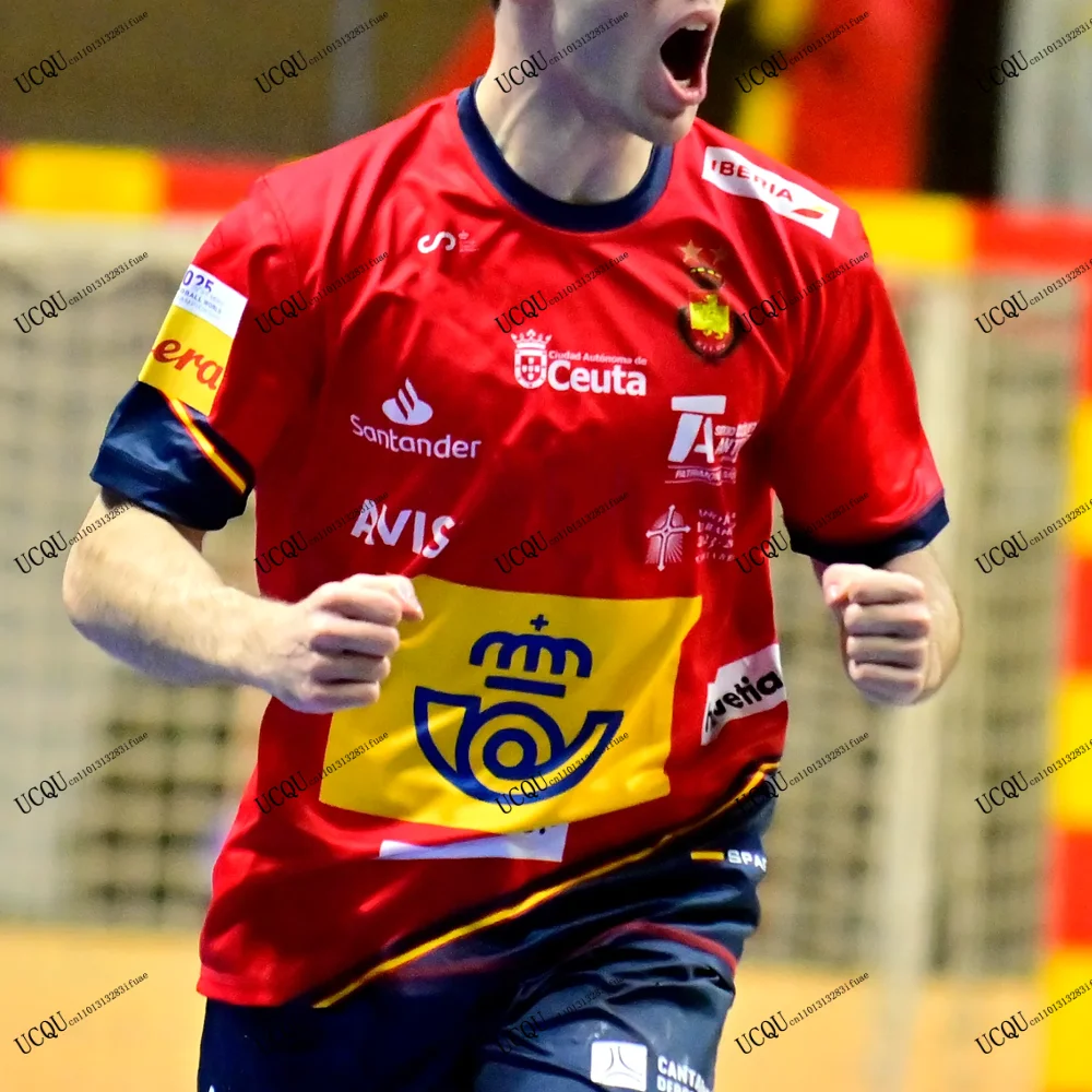 RFEBM اسبانيا المنتخب الوطني كرة اليد جيرسي 2025-26 جديد وصول عادية ثلاثية الأبعاد تي شيرت مطبوع المنزل بعيدا الكبار أطفال للجنسين التجفيف السريع