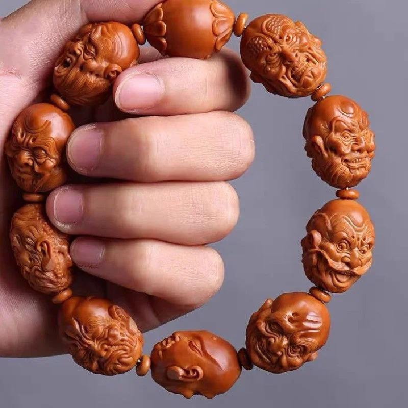 Olive Bracelet Carved Eighteen Arhat Bracelet Bracelet Feng Shui Amulet Bracelet