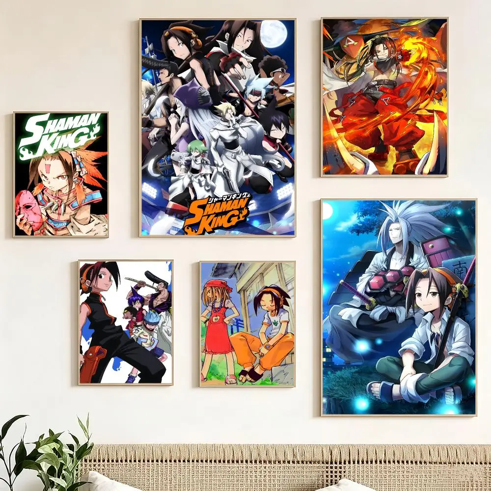 S-Shaman King Anime Poster Pegatina artistica HD autoadhesiva impermeable para salon dormitorio