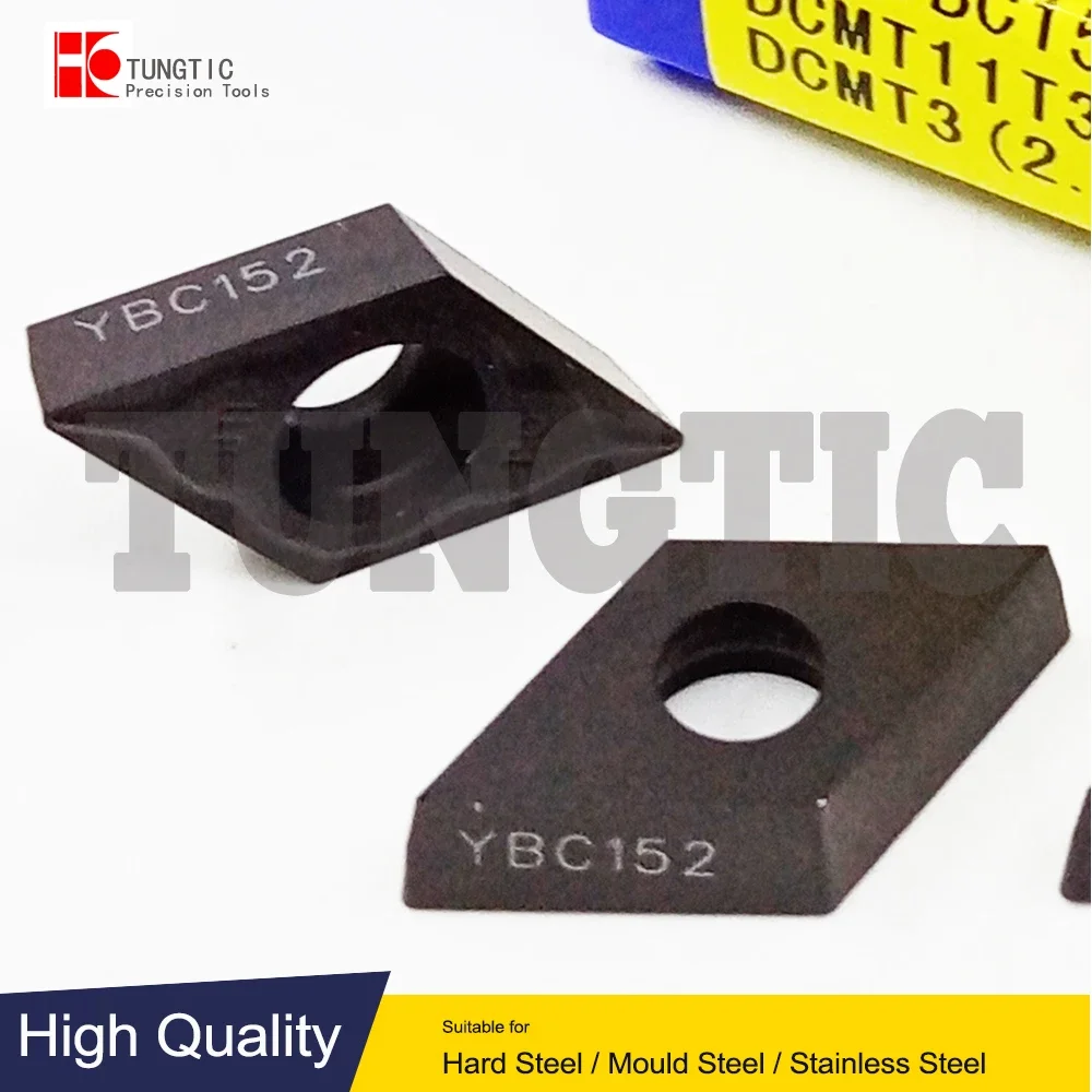 DCMT11T304-HF YBC152 YBC251 YBC252 DCMT11T304-HF Carbide Cutter Tools Lathe Machining Metal Positive-Fine-finishing