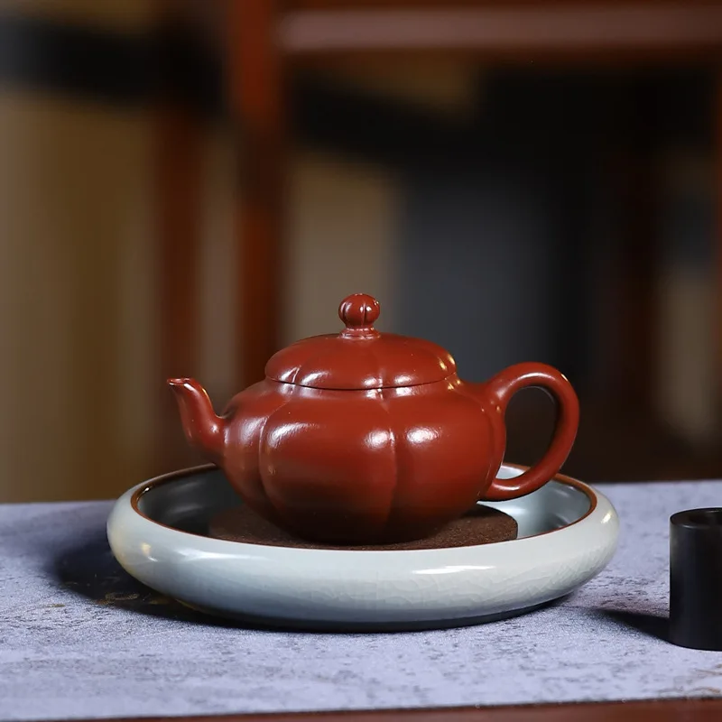 Authentic Yixing Zisha Teapot By Famous Artisan Crafted From Original Clay Semi-Handmade With A Zunni Clay Finish And