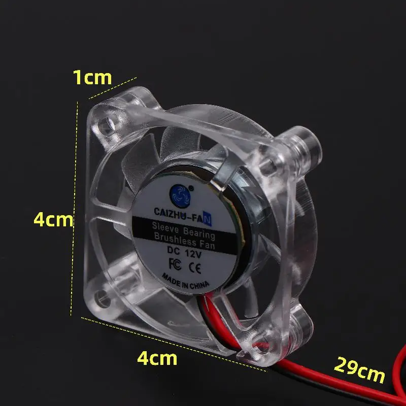 1 Piece Hydraulic Bearing Brushless 3D Printer Cooling Fan 4010 5/12/24V Transparent Cooling Fan For 3D Printer DC 2Pin