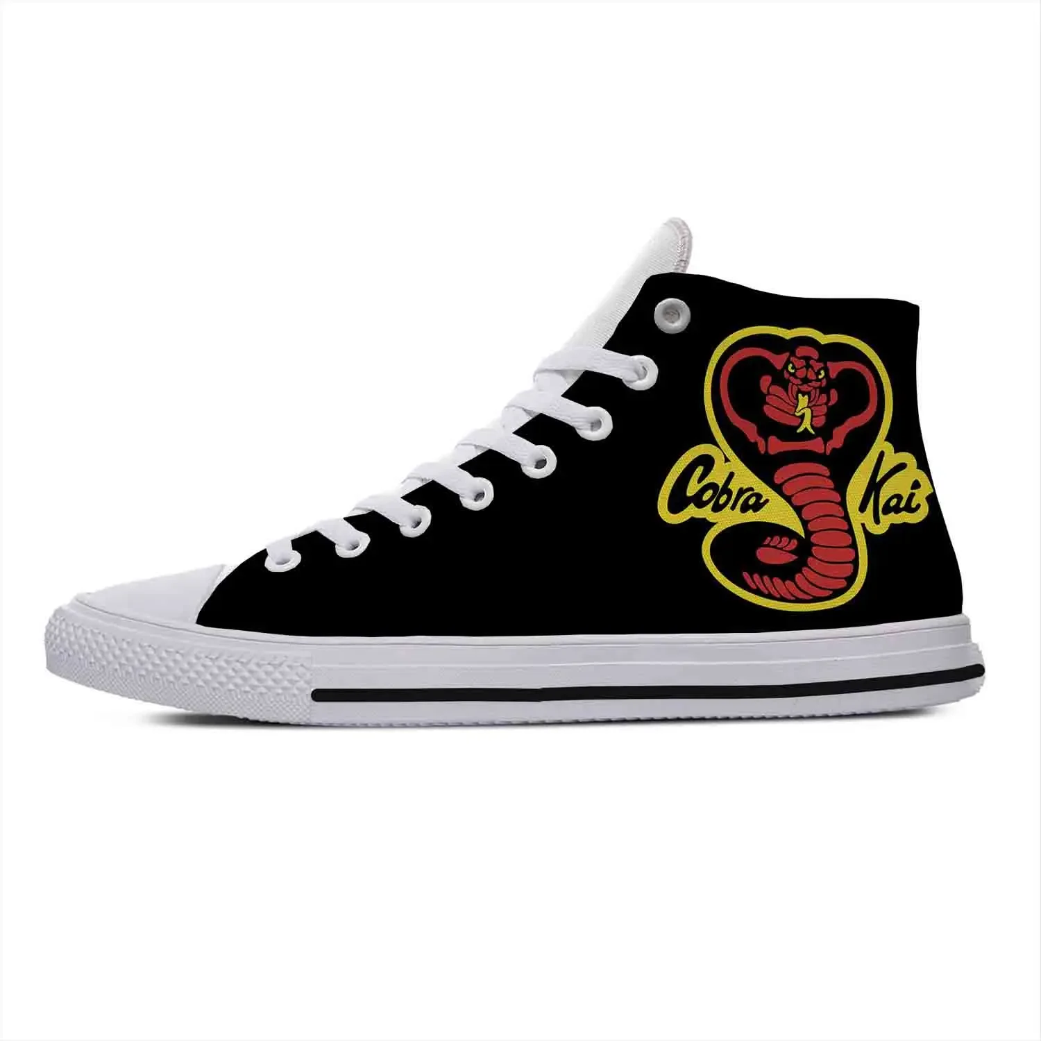 Cobra Kai-Zapatillas altas con Logo para hombre y mujer, zapatos deportivos informales de lona para correr, calzado ligero con estampado 3D