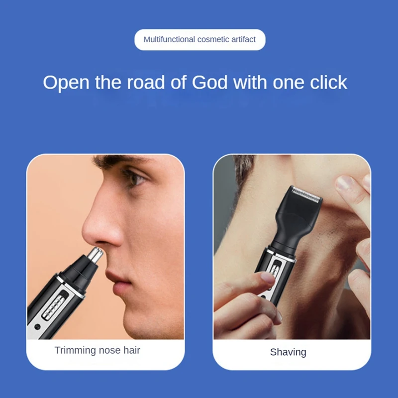 آلة تشذيب شعر الأنف للرجال والنساء ، USB قابلة لإعادة الشحن ، مقص الوجه ، IPX7 مقاوم للماء ، 4 في 1