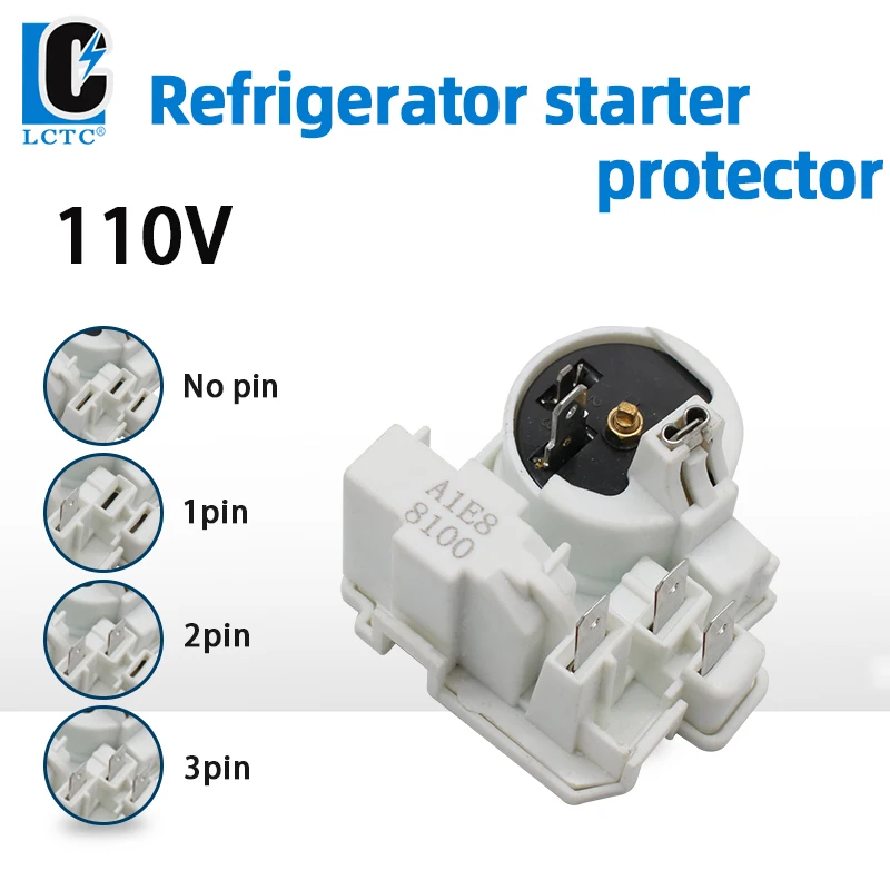 PTC 1pin 2pin 3pin relay refrigerator compressor overload protector start relay 110V no pin