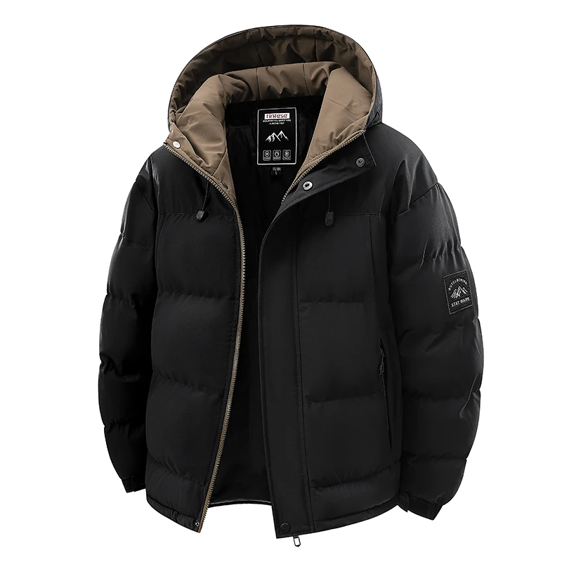 New Windproof Thickening Men Tops Outdoors Loose Versatile Comfort Keep Warm Coats Winter Fashion Casual Solid Hooded Parka Men