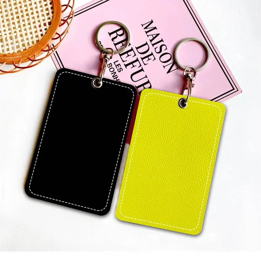 Solid Color Access & Meal Card Holder Keychain Credit ID Bank Card Protective Case Keychain Pendant Fashion
