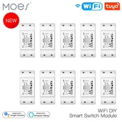 MOES DIY WiFi Smart Light Switch Universal Breaker Timer Smart Life APP Wireless Remote Control Works with Alexa Google Home