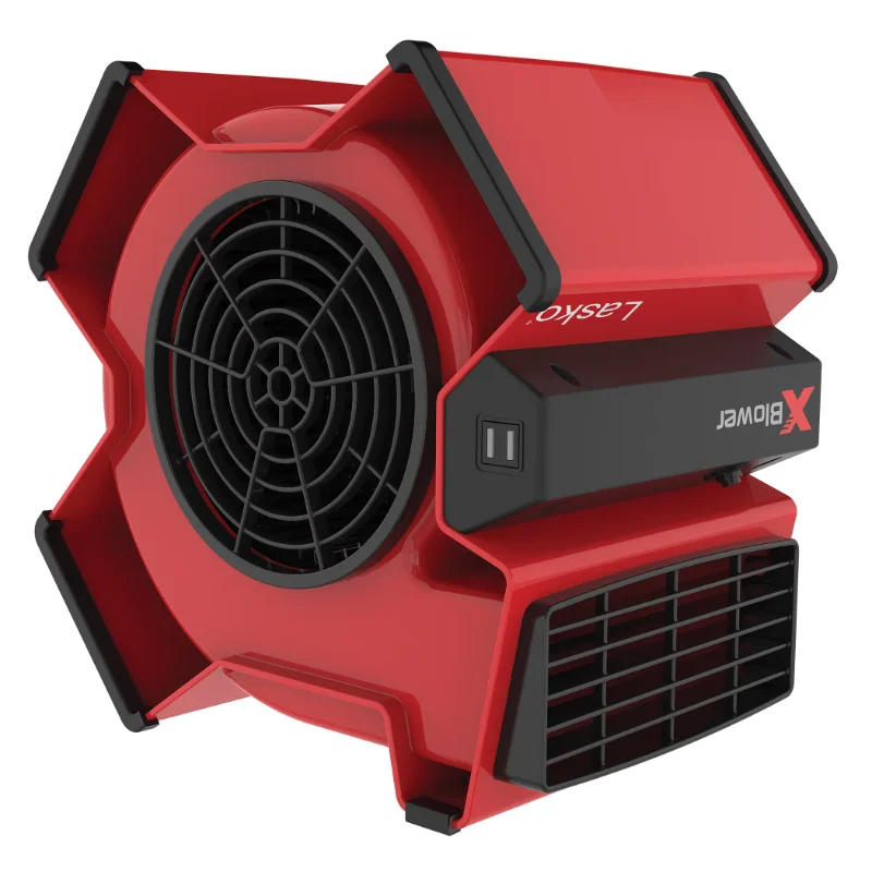 Lasko X-Blower Multi-Position Utility Blower Fan with USB Port, X12900, Red