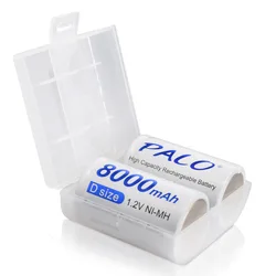 PALO 1.2V 8000mAh D Type Rechargeable Battery R20 NIMH D Size Batteries Battery for Toy Instruments Camera Microphone Gas Cooker