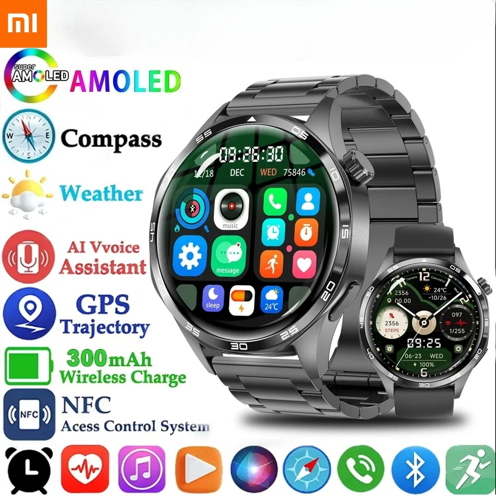 

Смарт-часы Xiaomi GPS NFC для мужчин, AMOLED-экран 360*360, пульсометр, Bluetooth-вызов, IP67, водонепроницаемые мужские умные часы 2024