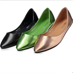 Lady Champagne European And American Style Cheap Plus Size 44 45 48 Pointy Toe Women Single Casual Shopping Kvoll Shoes On Flats