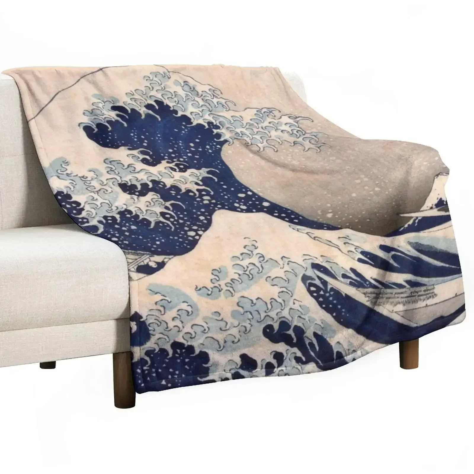 Classic Japanese Great Wave off Kanagawa by Hokusai Wall Tapestry Traditional Version HD High Quality Throw Blanket