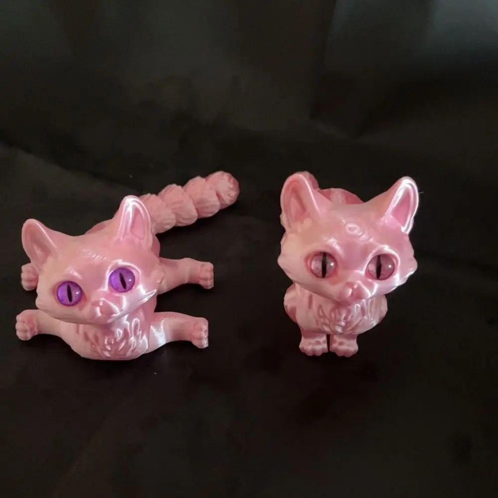 

Big Eyes 3D Printed Cat Model Realistic Design Plastic Material Articulated Cats Creative Sculpture 3D Printing Technology