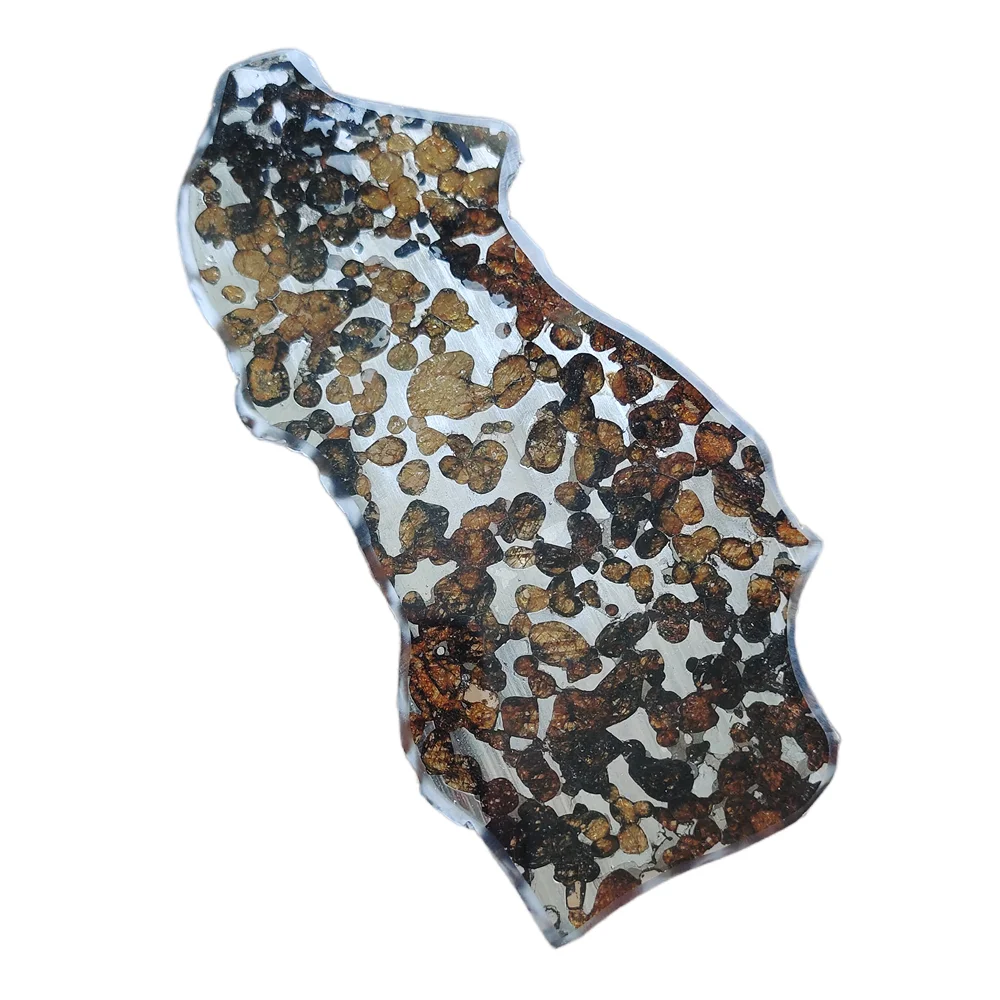 

83.5g Seymchan Pallasite Olive Meteorite Slices Natural Meteorite Material Olive Meteorite Specimens - QA289