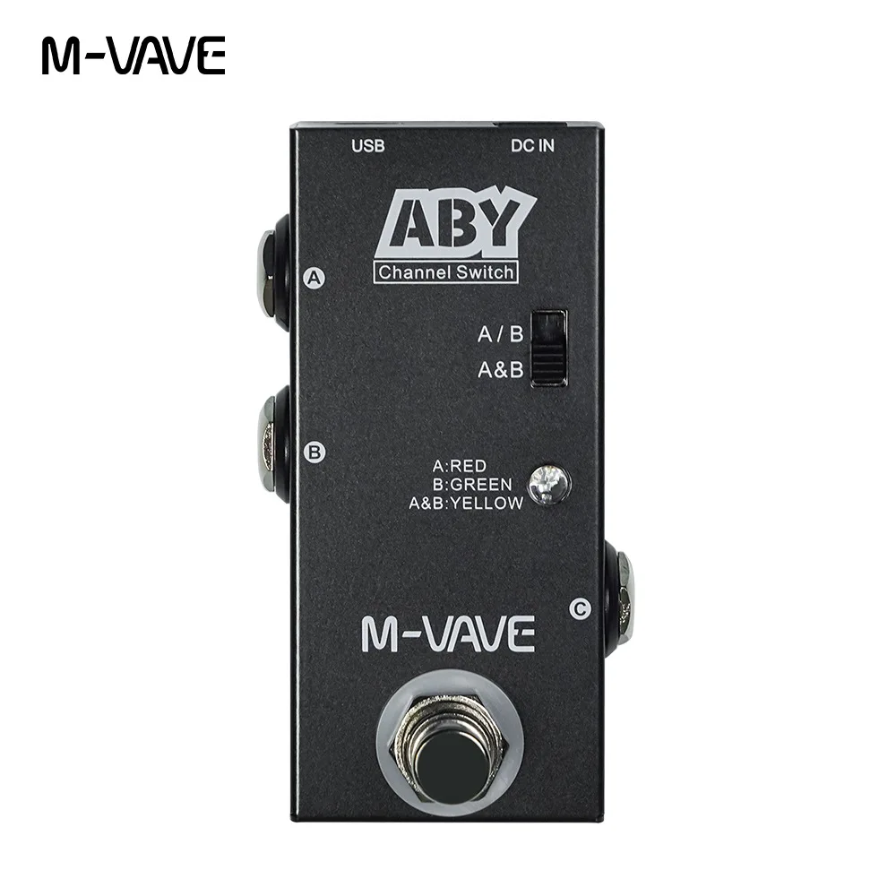 M-VAVE ABY Channel Electric Guitar Pedal Instrument Universal Two-Way Line Selection for Instruments/Amplifiers/Cabinets Effects