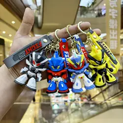 Anime New Gundam Keychain Fashion Jewelry Resin Action Figures PVC Key Ring Bag Pendant