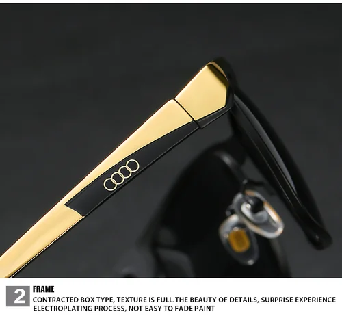 Imagen 2 del producto Audi Sunglasse Marcas de lujo para hombres Gafas de sol polarizadas Gafas de viaje Gafas de piloto clásicas con protección UV 400 5591