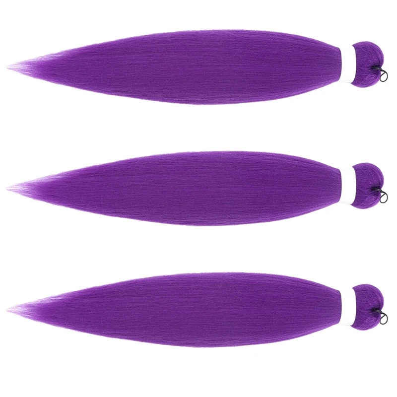 

E56A 26 Inch Braided Synthetic Hair Extension Hairpiece For Cosplay Halloween Parties Low Maintenance Vibrant Color