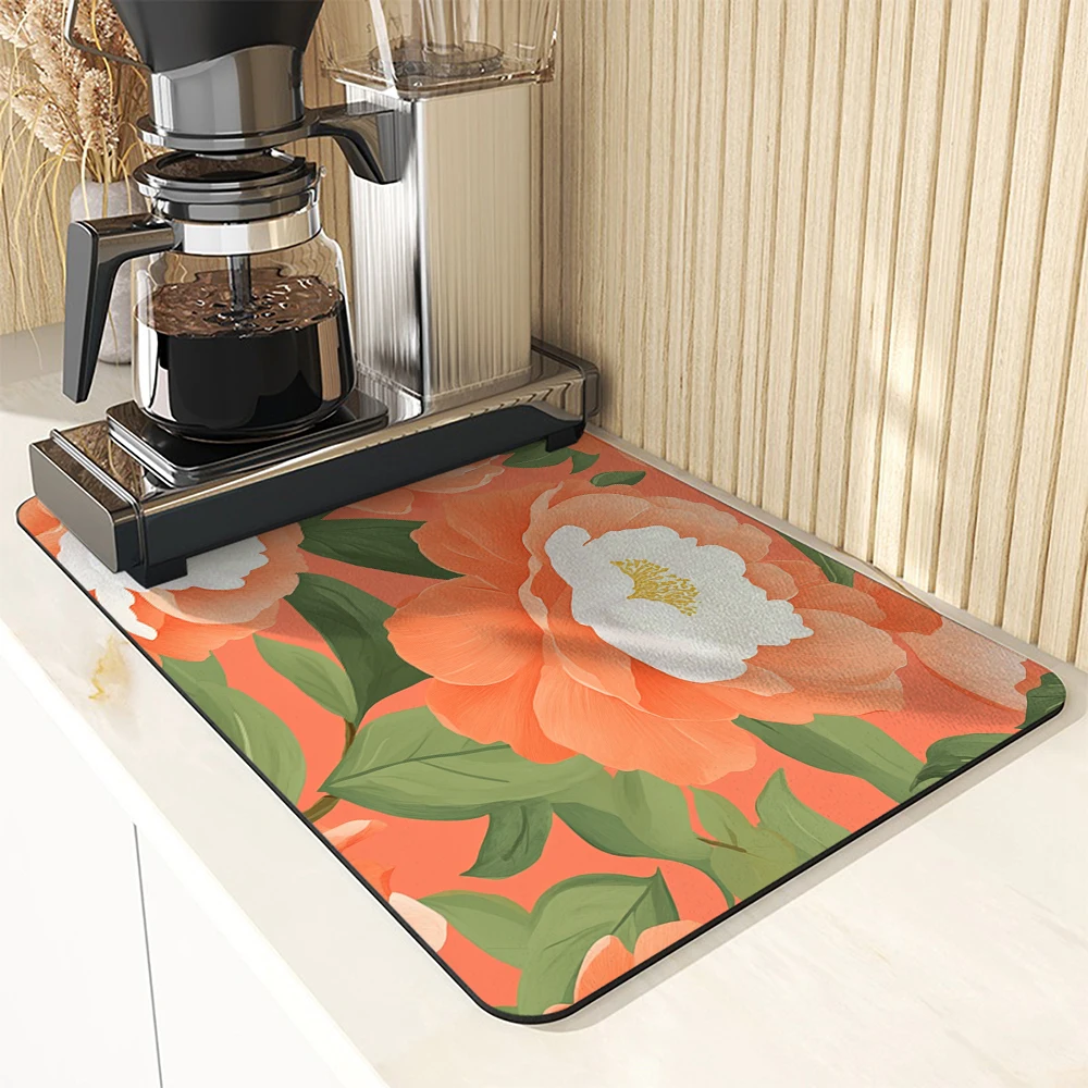 ماصة المضادة للانزلاق القهوة طبق الحصير زهرة النبات كبير المطبخ ماصة استنزاف حصيرة تجفيف حصيرة سريعة الجافة الحمام استنزاف الوسادة #2