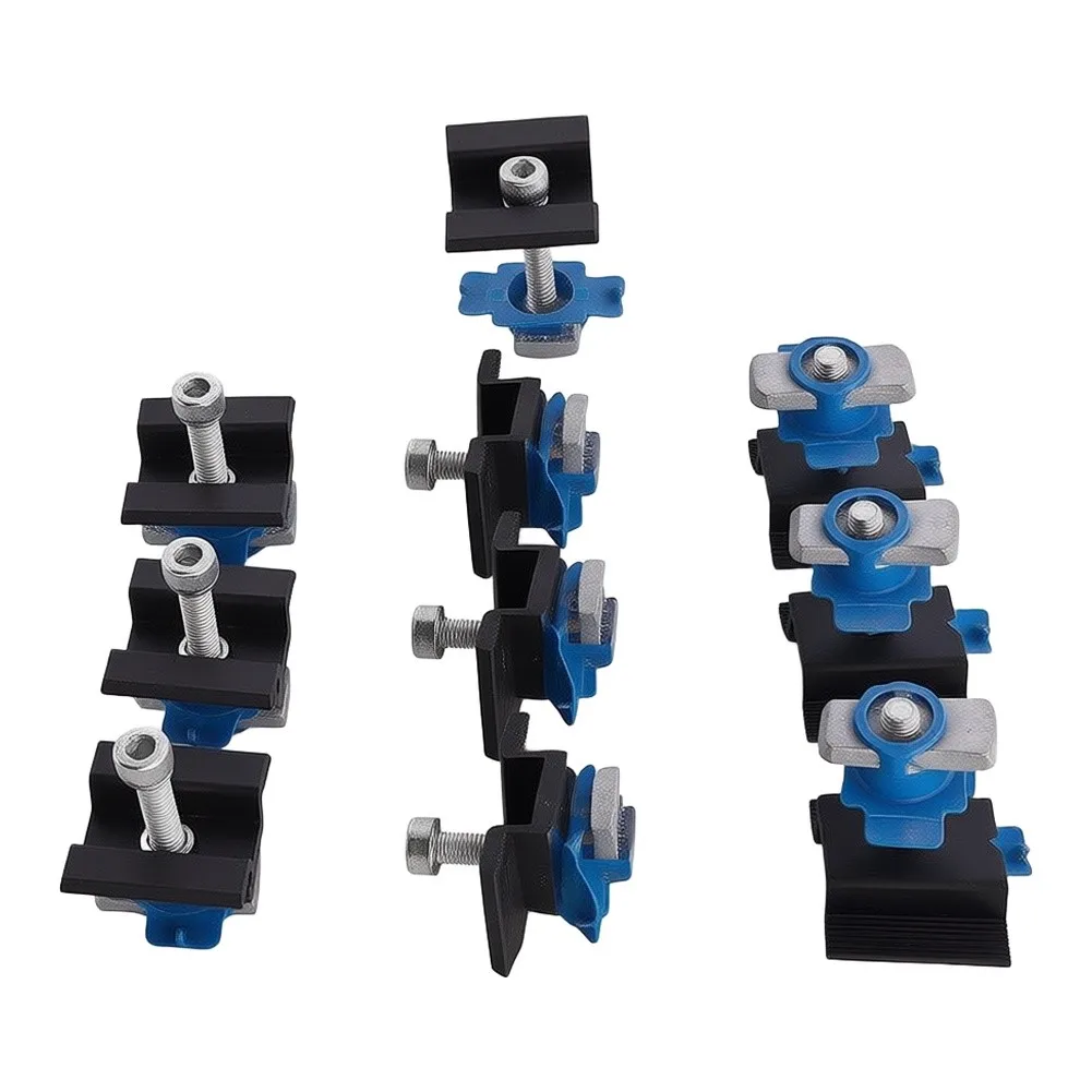 10pcs Weatherproof Aluminum Solar Panel Mounting Clamping Block Kit For RV Rooftop Metal Roof Photovoltaic Bracket Accessories