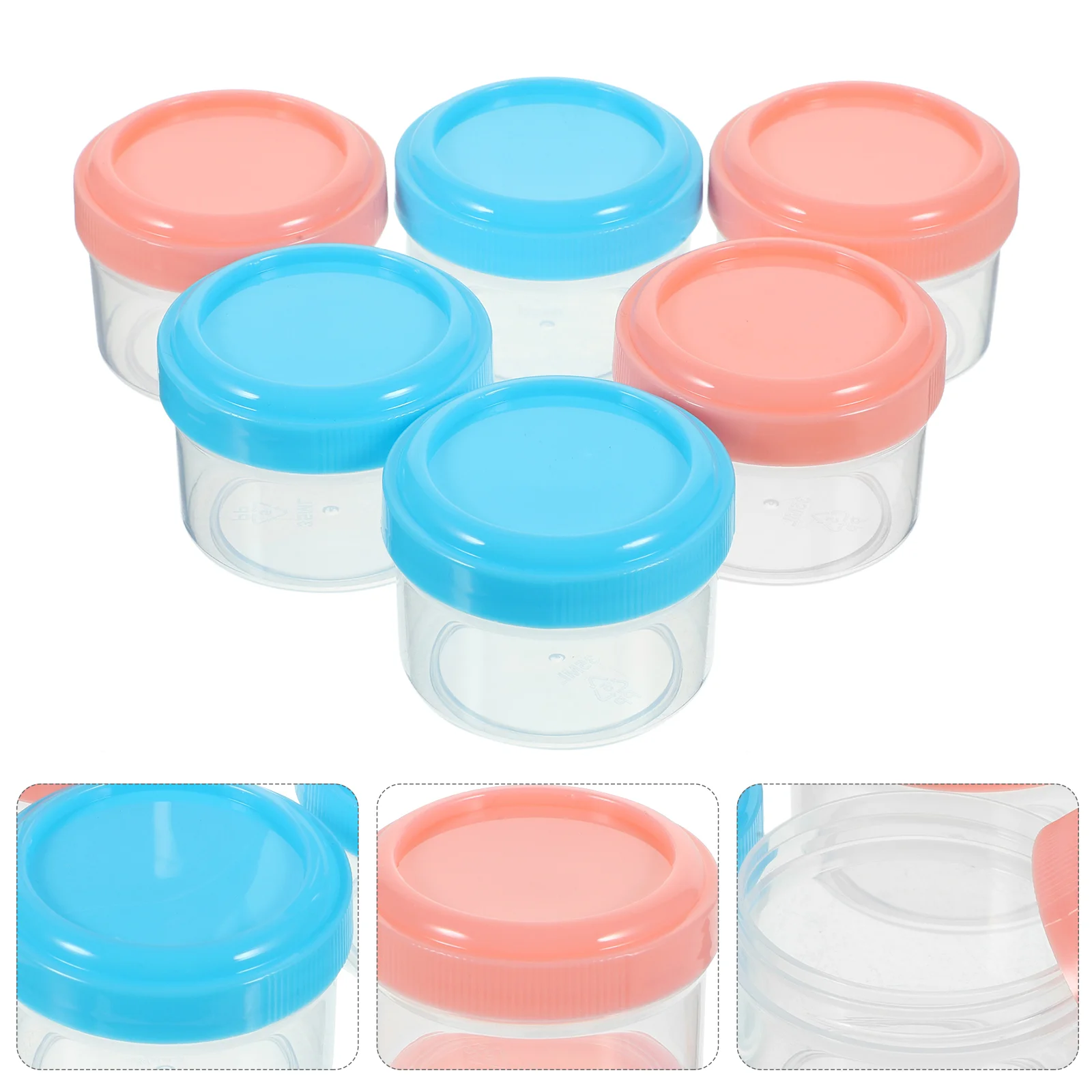 

6 Pcs Transparent Mini Sauce Cups Containers for Fridge Small Condiment Dressing Salad