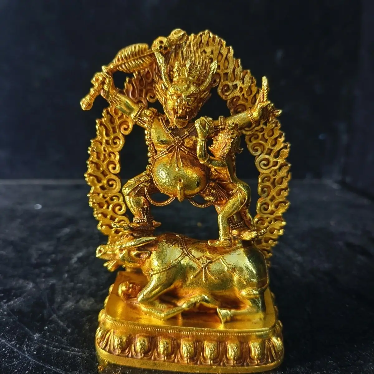 Tibetan yama dharmaraja statue tibetan dharma protector Ornament Decoration Tea Pet Figurines Desk Decor Accessories
