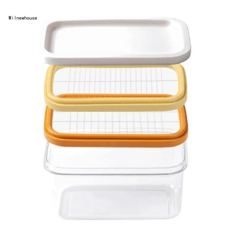 

Butter Cheese Keeper Dish Container with Lid Cutter Slicer Storage Box for Home Kitchen Dropship