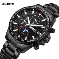 Reloj de lujo para hombre, nuevos relojes de cuarzo de acero inoxidable resistentes al agua, reloj de pulsera con cronógrafo, relojes masculinos para hombre, reloj informal