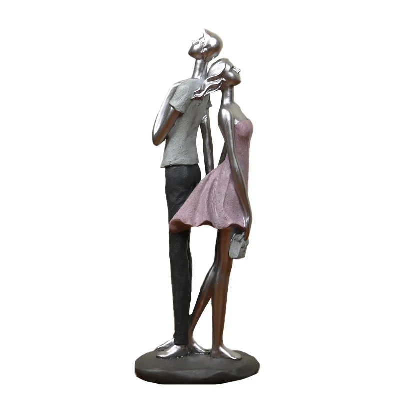 

Romantic Back to Back Lovers Sculpture Abstract Resin Date Couple Statue Item Decor Valentine's Day Ornament Wedding Gift Craft