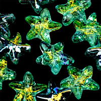 14mm Crystal Star Pendants Beads Loose Big Glass Beads Crafts For DIY Making Jewelry Handmade Earing Necklace Accessories