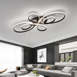 Modern Ceiling Chandelier Dimmable LED Ceiling Light Living Room Bedroom Study Black/white Decorative Lighting Chandelier