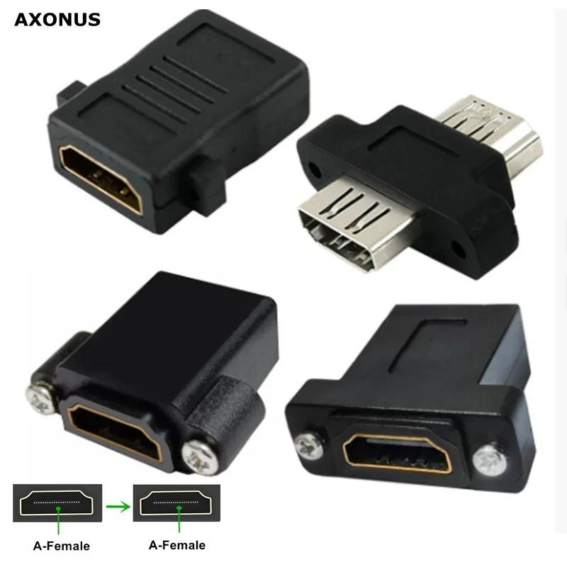 For HDMI-compatible Female to Female with Ear Nut Panel Head, Chassis Head, Fixed High-Definition Extension Head M2.5 Metric
