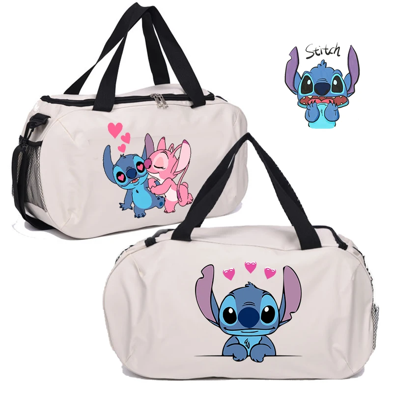 Lilo & Stitch damska torba podróżna Kawaii męska kreskówka z nadrukiem torby bagażowe na zewnątrz Camping plecak o dużej pojemności torba na