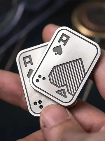 KK AA Fidget Slider Metal Skull Push Slider Stress Relief Toy Anti Stress EDC Top Spinning Poker Toys  Adults Gifts