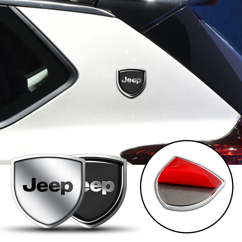 

3D Metal Shield Car Badge Sticker Body Trunk Emblem Decor Decal For JEEP GrandCherokee Renegade JK Wrangler Compass Accessories