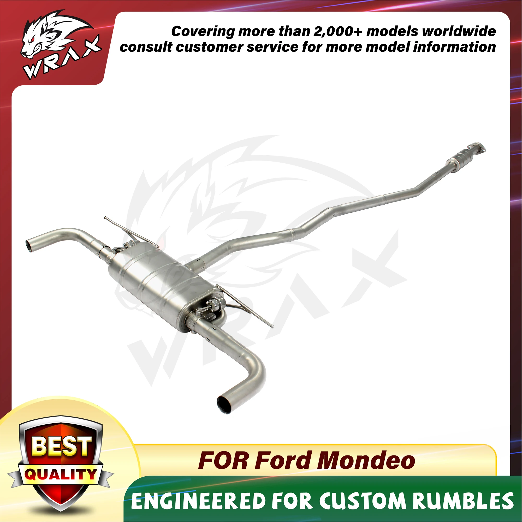

[WRAX Exhaust Custom product] For Ford Mondeo Catback stainless steel exhaust system muffler valve control motor Resonant tube