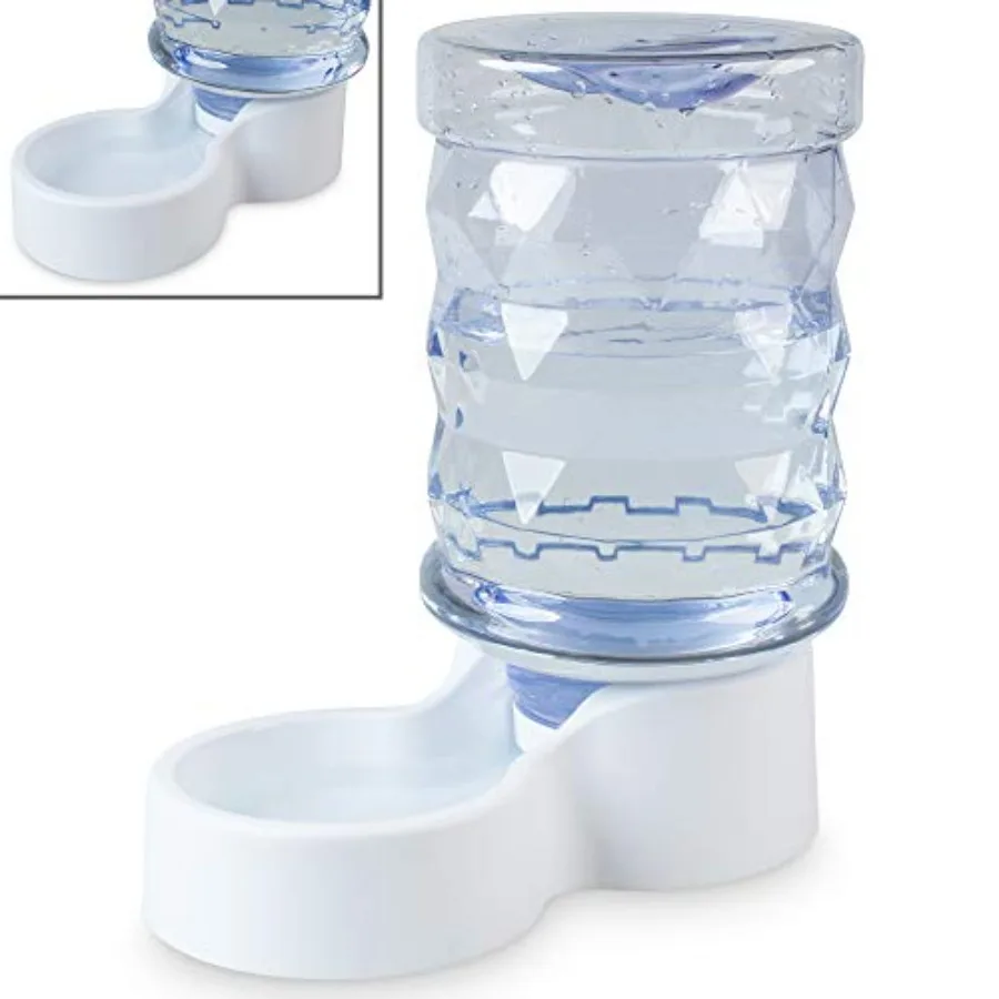 

H2O Gravity Pet Water Dispenser. Durable 2.5 Gallon Waterer Feeder. Automatic Station for Cats and Small Medium Large Dogs Tran