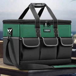 Tool Bag Rectangular Waterproof with Strap Large Capacity Bag Tools Increase 30% Capacity for Electrician Carpentry