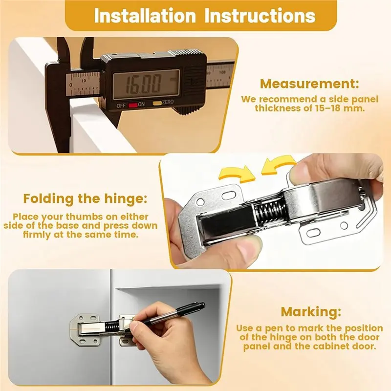 [NEWA64Z!】 Soft-Close Hinges(90° Screw-On) With Hydraulic Dampers For Furniture For Kitchens Cabinets,Cupboards Wardrobes