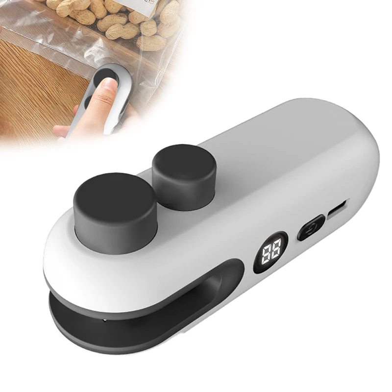 Handheld TYPE-C Rechargeable Bag Sealer Mini Bag Sealer With Cutter And Magnet, 2025 Upgraded 2 In 1 Mini Bag Sealer,