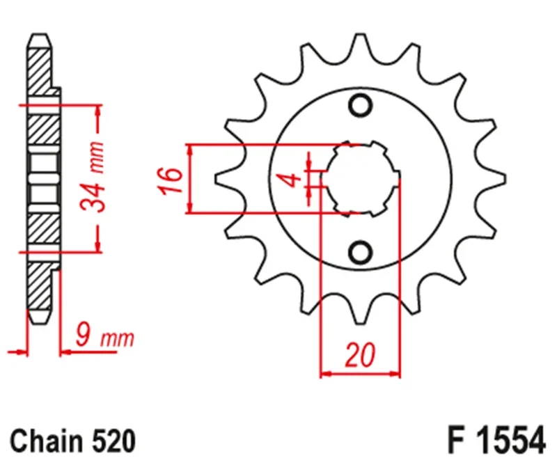 520 Motorcycle Front Sprocket For Yamaha TT-R230 TTR230 05-20 YFS200 Blaster 88-06 DT200L 1985 Hyosung GT250 GV250 04-15