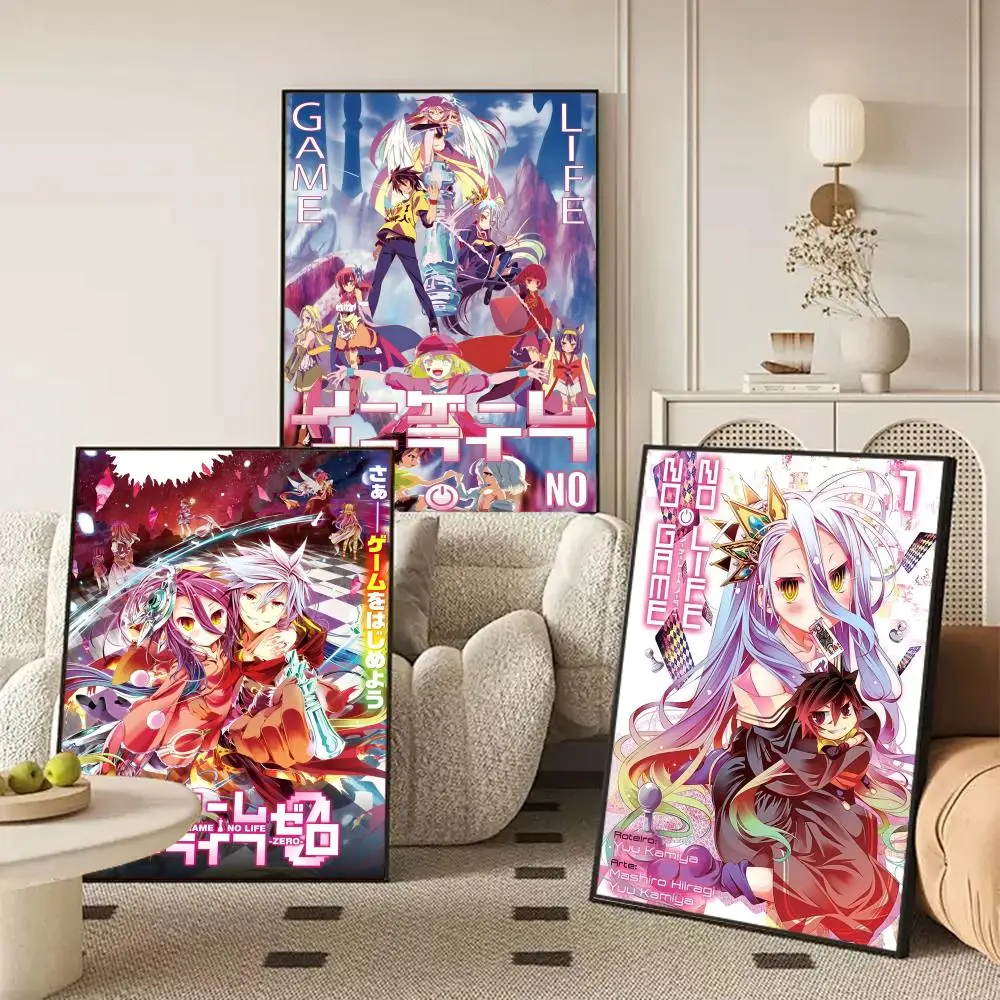 No G-Game No Life anime Poster Stickers HD Waterproof Painting Wall Art for Bedroom Living Room Home Decor Decoration Gift