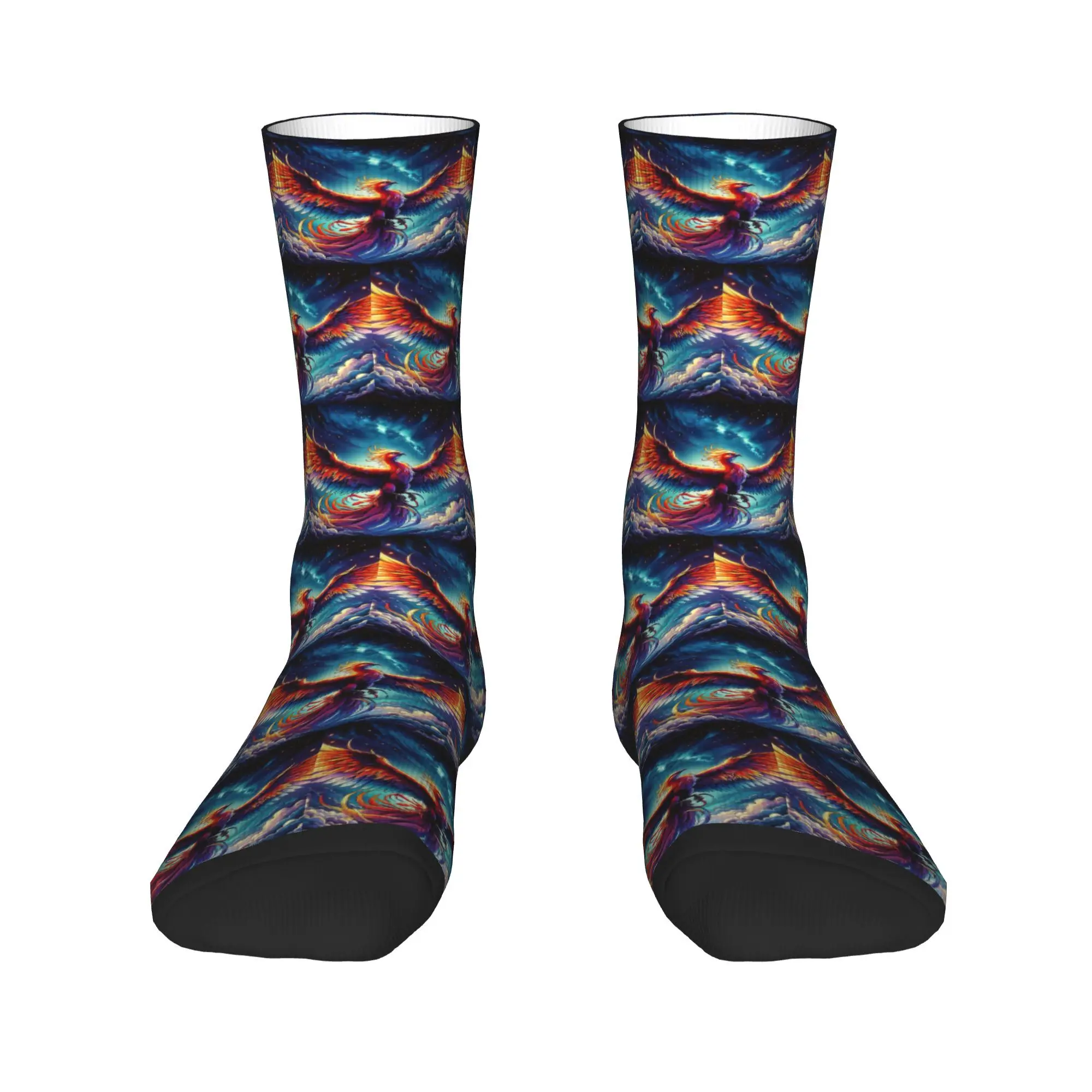 Colorful Majestic Phoenix Socks Harajuku Sweat Absorbing Stockings All Season Long Socks Accessories for Man Woman Gifts